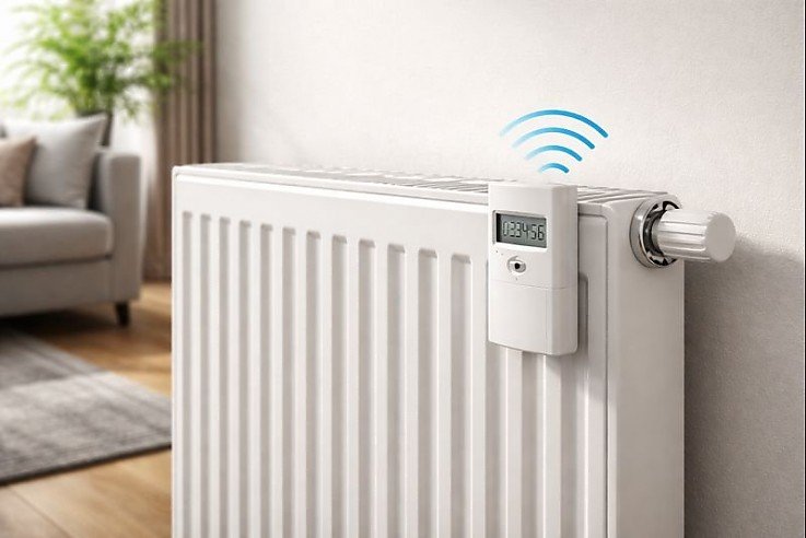 Heizkörper mit Messgerät Heizkörper mit Messgerät